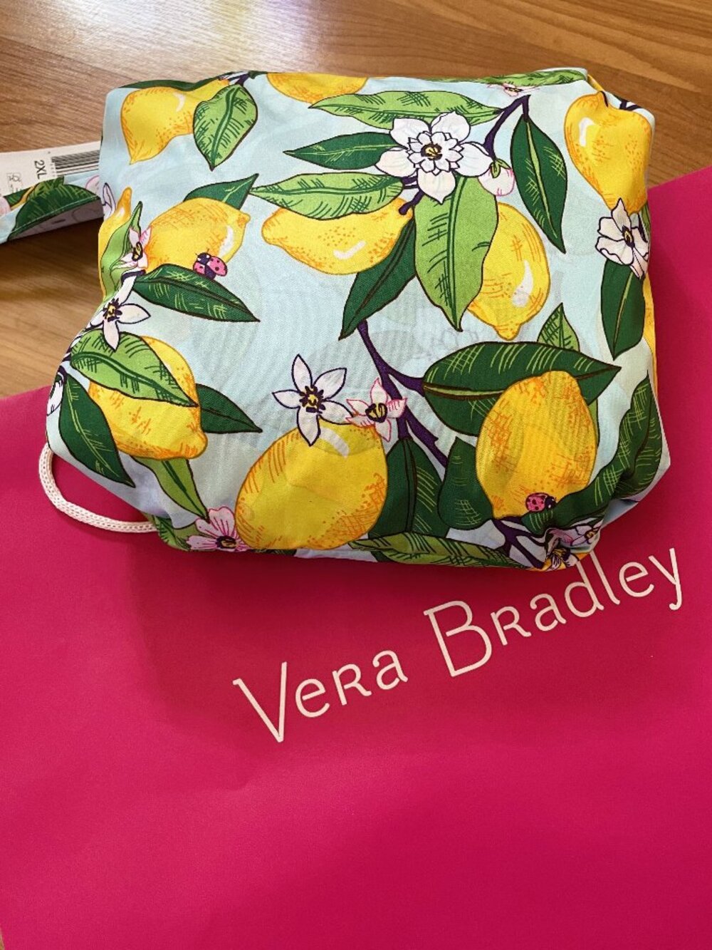 New VTG Vera Bradley Deadstock Lemon Grove Packable Rain Poncho